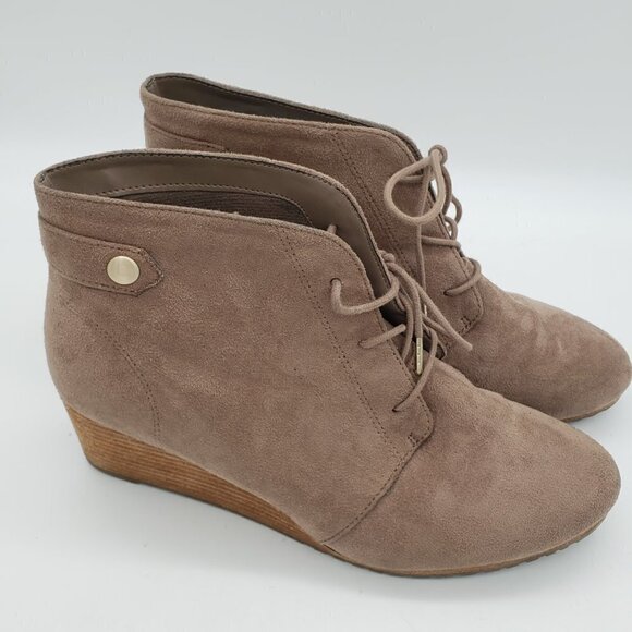 Dr. Scholl's Conquer Lace Up Wedge Bootie Taupe 9.5 M - Picture 6 of 11
